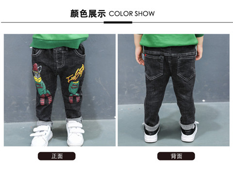 Quần jeans bé trai 2018 thu đông mới Hàn Quốc cho bé 1-3-5-6 tuổi 2 bé cộng với quần nhung dài mùa đông thủy triều thoi trang tre em