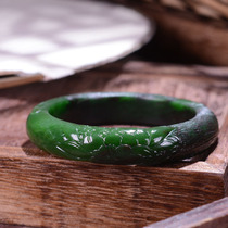  Natural Hetian jade bracelet Russian red leather jasper cleverly carved 5657 circle jade bracelet fidelity support re-examination