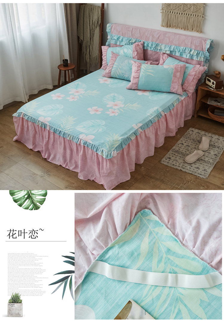 Bông giường váy bông Hàn Quốc một mảnh khăn trải giường 1,5 m 1,8 m nệm bảo vệ khăn trải giường trẻ - Váy Petti váy giường khách sạn
