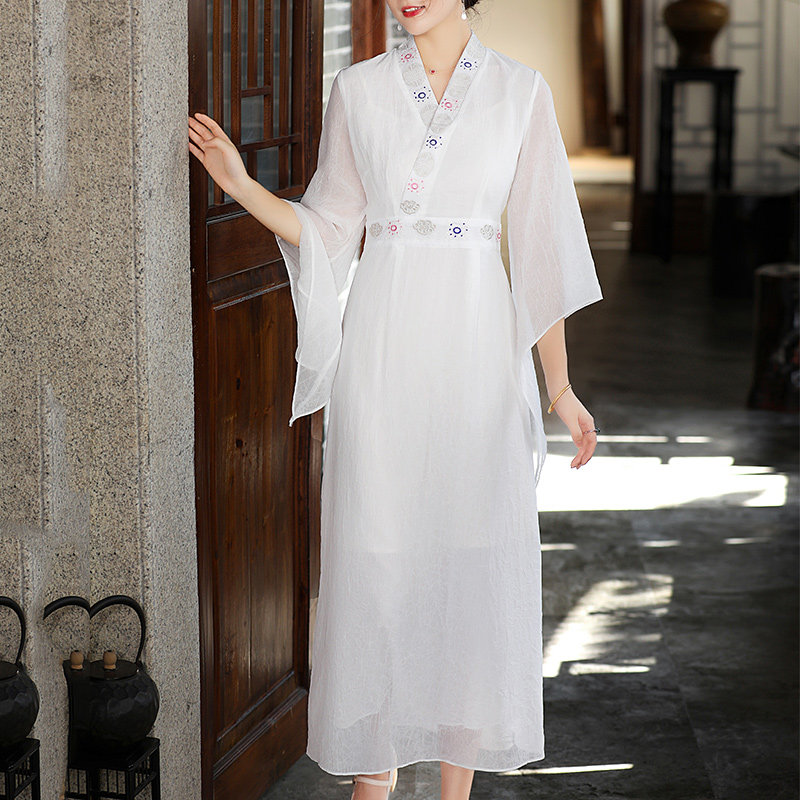 Han Summer Reform Chinese Reformed Chinese Cultural Tea Zen Young Han Elements Ancient Women in Cultural Wear