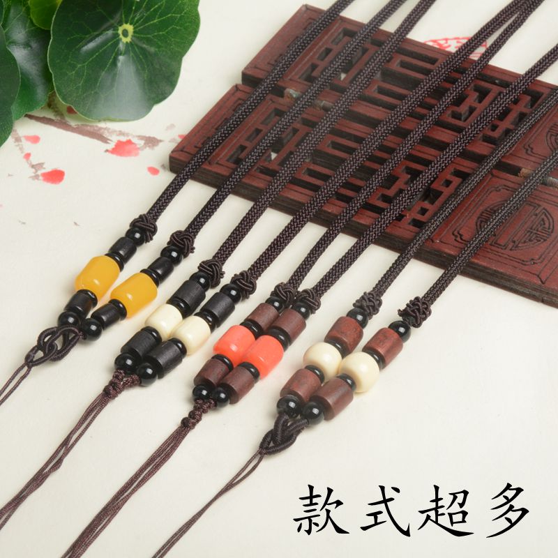 Sandalwood Agate Series Necklace Rope Men's and Women's Jewelry Beeswax Pendant Lanyard Sweater Chain Necklace