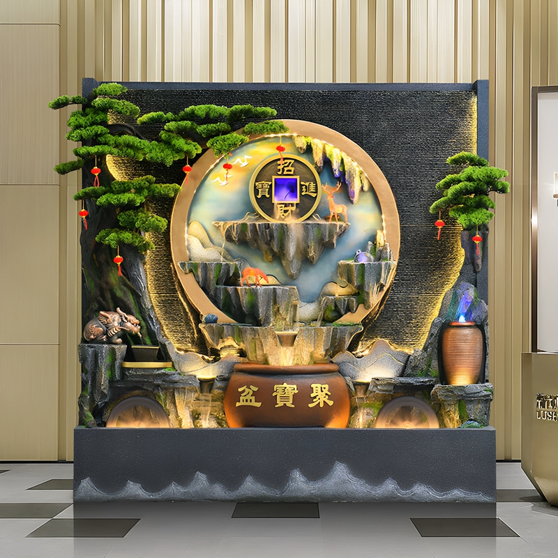 Water Curtain Wall, Rockery, Wealth-Attracting Ornaments, Living Room Feng Shui, Circulating Water, Fish Pond, Company Hotel Screen Decoration Landscape Water Curtain Wall, Rockery, Wealth-Attracting Ornaments, Living Room Feng Shui, Circulating Water, Fish Pond, Company Hotel Screen Decoration Landscape