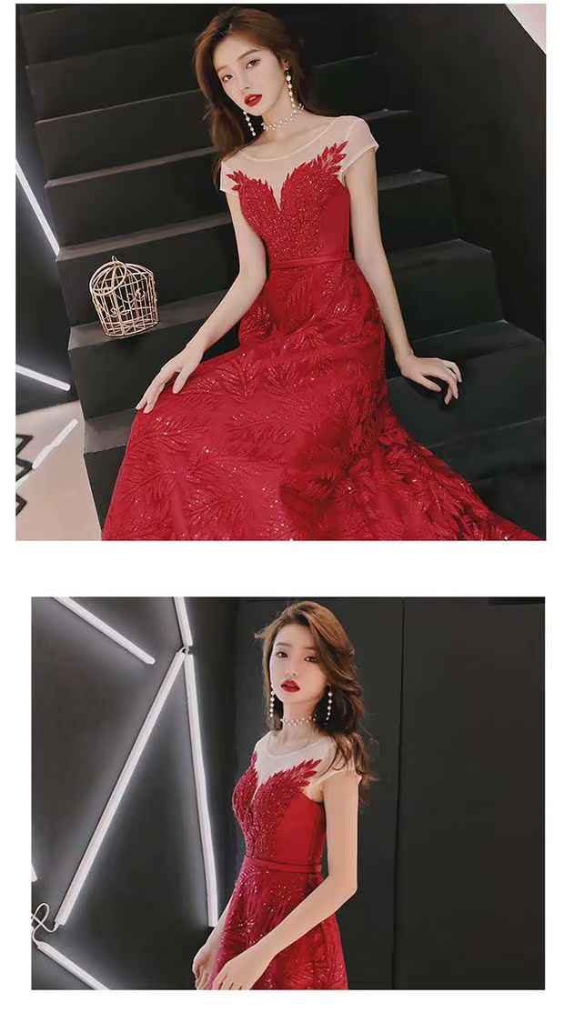 Tiệc toast quần áo 2019 hè mới khí chất thanh lịch thanh lịch váy dạ hội váy cưới phù dâu - Sản phẩm HOT váy suông