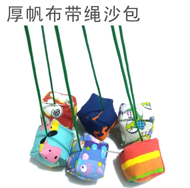 Canvas Sandbag Children Lost Sandbags Handthrow Toy Outdoor Pearl Cotton Sandbag Rice Hulls Bell Bean Bag Cloth Pocket