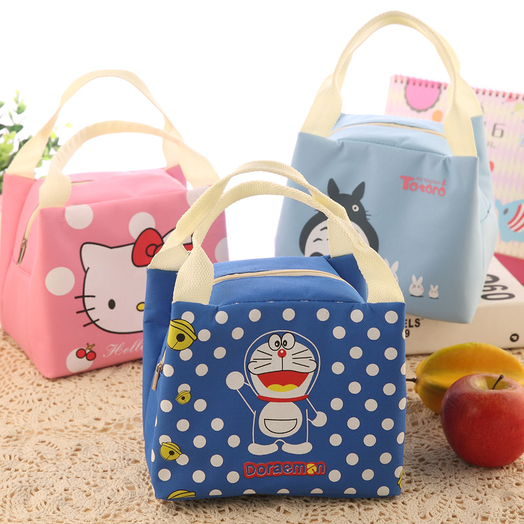 Han Edition Creativity Cartoon Cute Lunch Bag Waterproof Bag Oxford Cloth Picnic Bag Thickened Hand Insulation Bag Lunch Bag