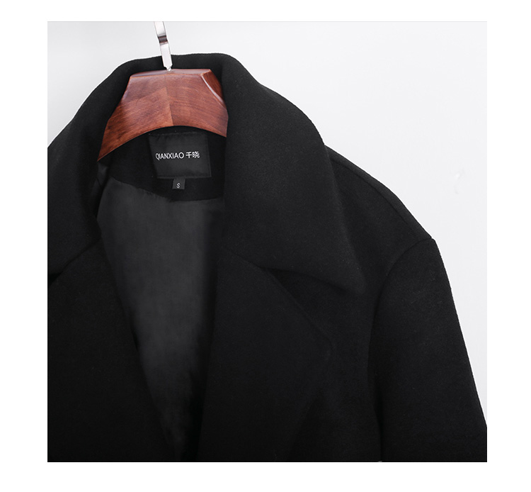 Áo khoác len nữ dài phần phiên bản Hàn Quốc 2018 mới phổ biến Hepburn gió lỏng áo len cashmere màu đen thủy triều mẫu áo dạ ngắn đẹp 2021