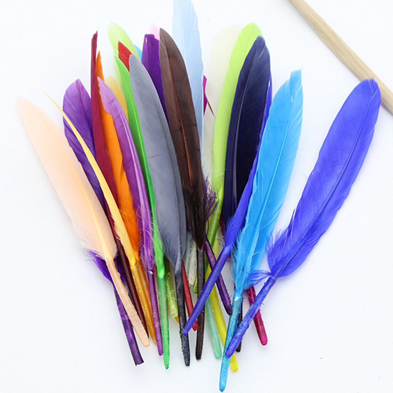Macaron feather decoration diy handmade material dream catcher accessories Bobo ball costume props filled color goose