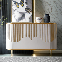 Italian light luxury marble porch cabinet solid wood living room into the house double door decoration cabinet modern simple sideboard home