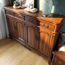 American country shoe cabinet large capacity retro European multi-layer four-door foyer cabinet partition three-door entrance cabinet multi-function