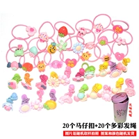 20 конных прявок+20 красочных веревок для волос