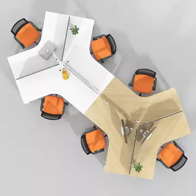 Office desk 6-person Y-shaped multi-person irregular work position Designer staff partition table Simple modern computer table