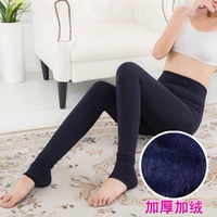 Quần nhung một mảnh nhung 300g cộng với quần legging nhung dày mặc bước chân cho quý cô size lớn mùa thu và mùa đông quần ấm cung cấp quần ren mặc váy