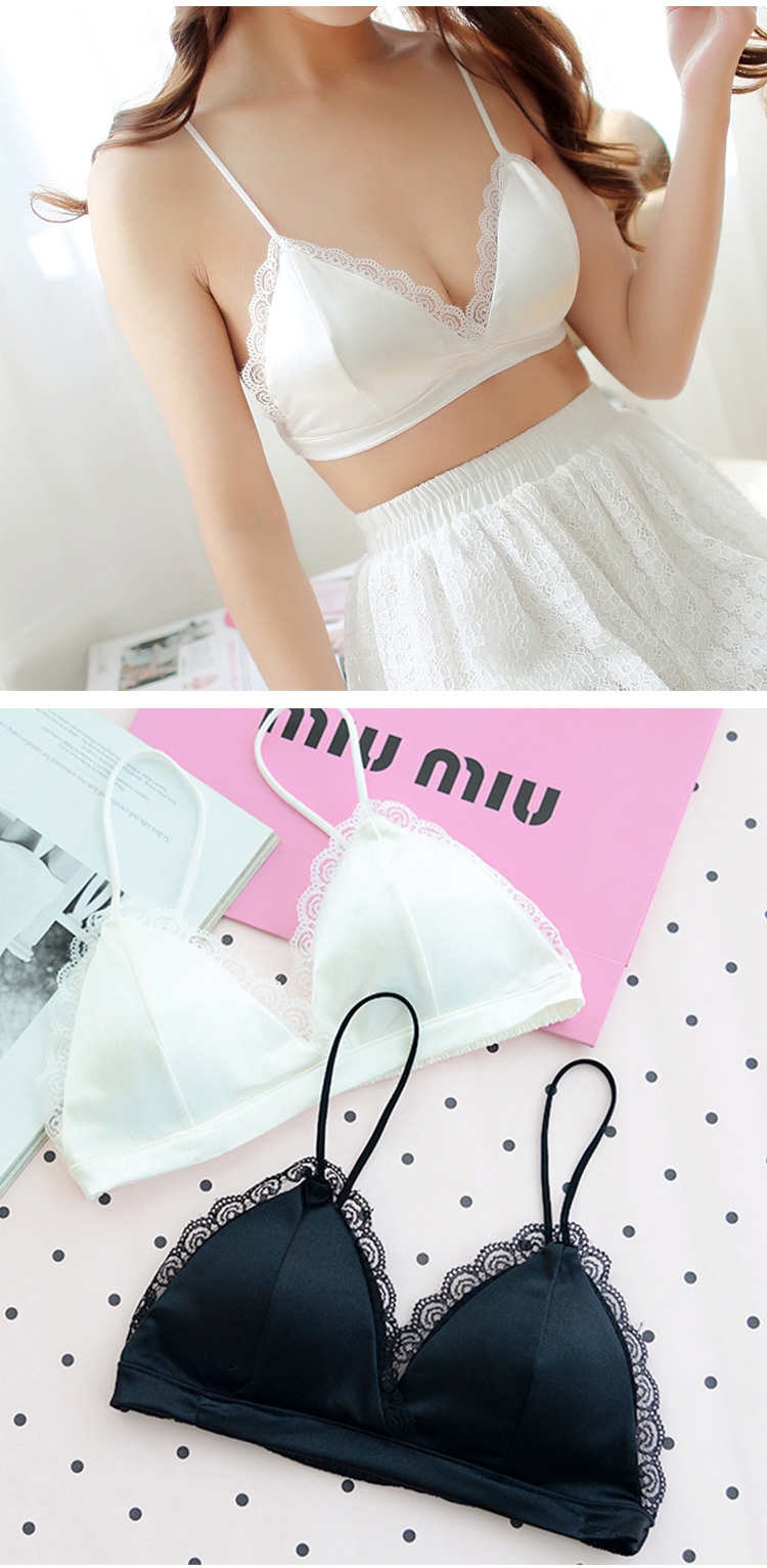 Satin quấn ngực nữ mùa hè sling đáy vest chống ánh sáng làm đẹp lưng ống hàng đầu Châu Âu và Mỹ gợi cảm sâu V Slim mặc áo bra đẹp