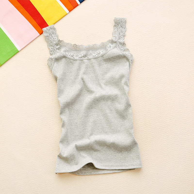 Phiên bản mới của Hàn Quốc của áo sơ mi ren yếm ren ren hoang dã Áo sơ mi nữ Camisole chạm đáy ao b lo nu ca tinh