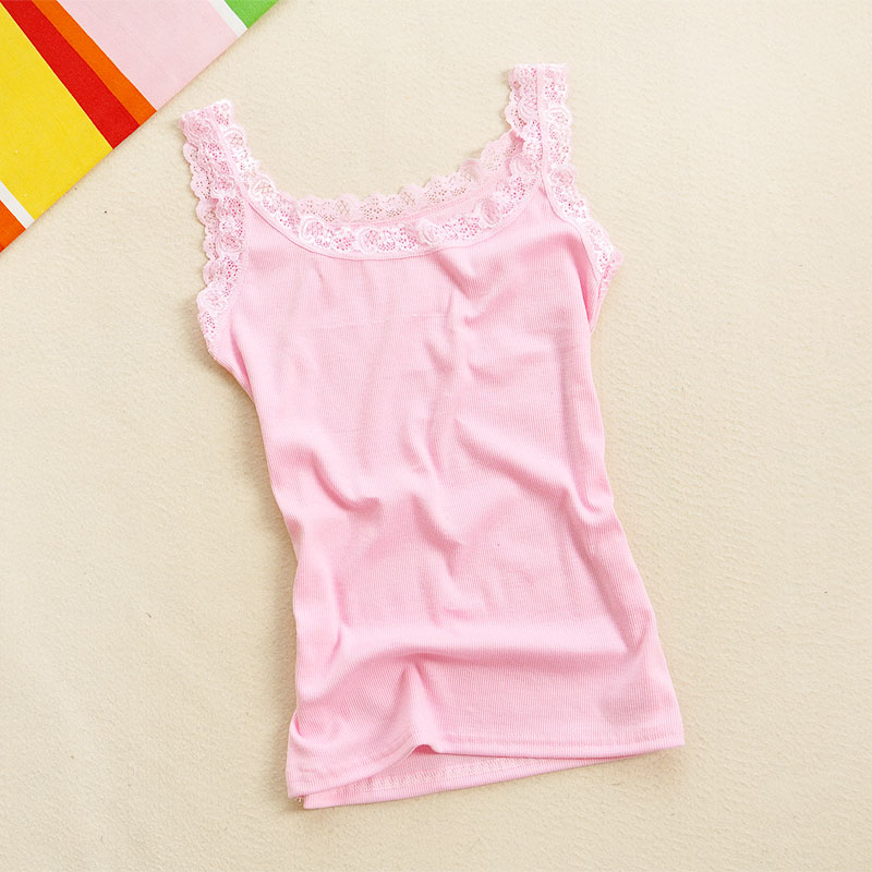 Phiên bản mới của Hàn Quốc của áo sơ mi ren yếm ren ren hoang dã Áo sơ mi nữ Camisole chạm đáy ao b lo nu ca tinh
