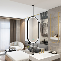 Овальное подвесное зеркало с стержнем вверх и вниз для отеля B & B по индивидуальному заказу открытая раковина светящееся зеркало для ванной комнаты зеркало для ванной комнаты