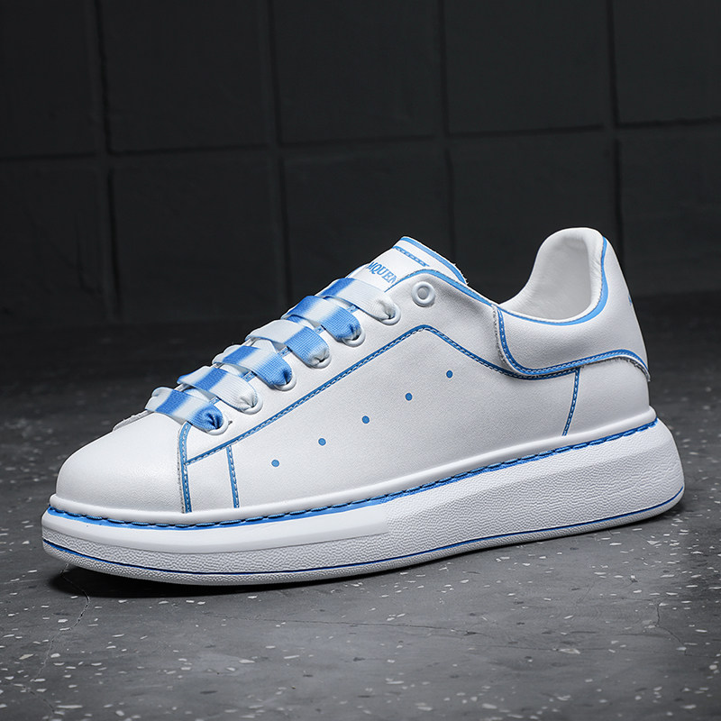 Star Mckun Hominin Graffiti Small White Shoes Male Couple Money Casual Trendy Genuine Leather 100 Lap Thickness Motherboard Shoes Big Size Shoes