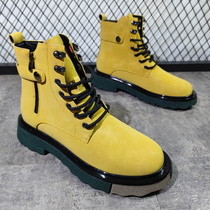 2022 New Tide Mens Classic Rhubarb Boots Frock Shoe Korean version 100 lap short boot Inn Wind trendy Martin boots