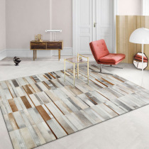  Imported cowhide stitching carpet Nordic ins light luxury living room household coffee table mat Modern sofa bedroom bedside blanket
