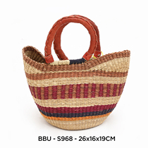 Moroccan vintage literary woven basket net red grass woven shopping basket handmade personalized storage basket