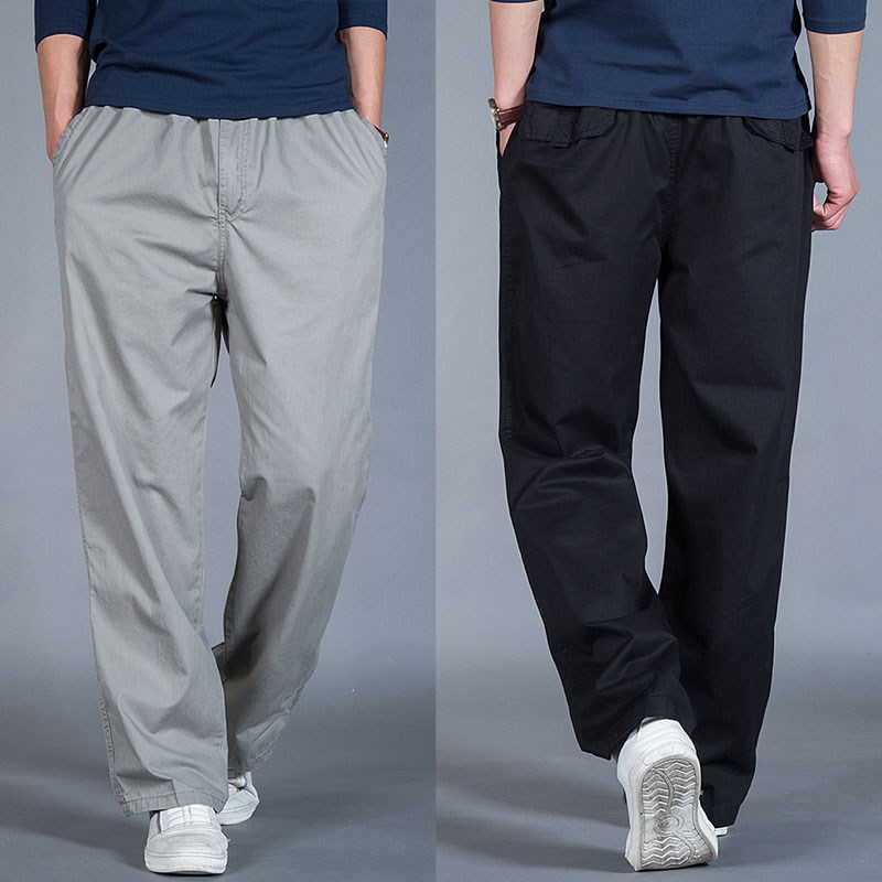 2021 autumn/winter plus velvet sweatpants men's trousers plus size casual pants cotton overalls plus fat men's pants