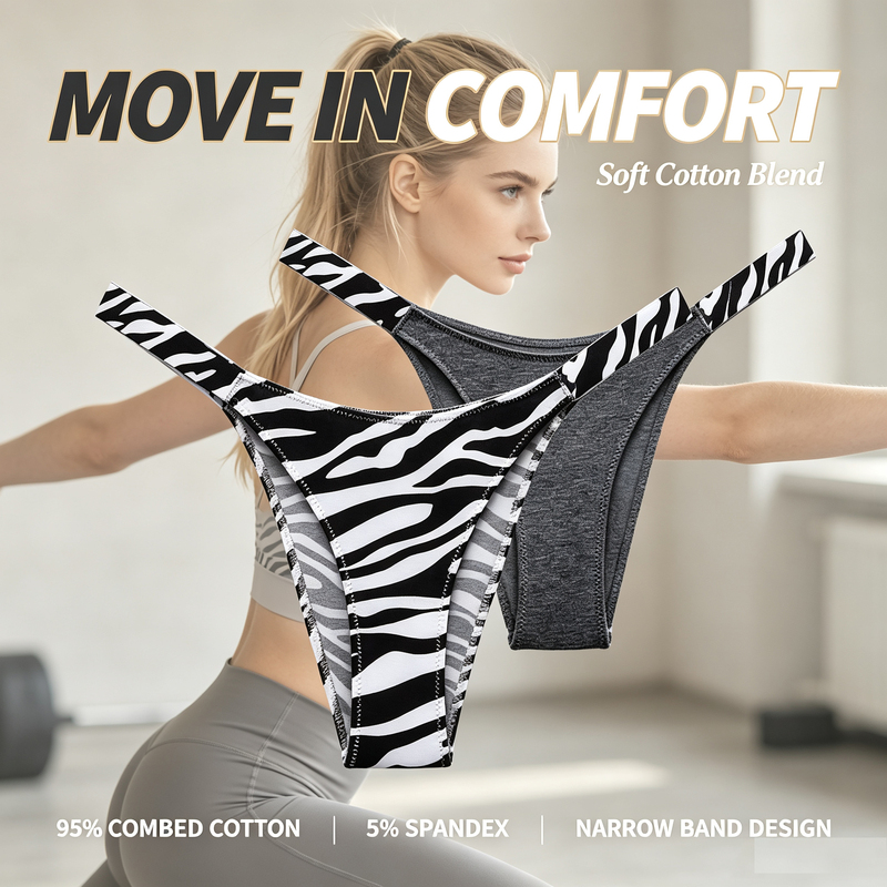 Buy 3 Get 1 Free】European and American Style Cotton Leopard Print Underwear for Women, Breathable Narrow-Edged Triangle Half-Coverage Brazilian Panties for Fitness and Sports Buy 3 Get 1 Free】European and American Style Cotton Leopard Print Underwear for Women, Breathable Narrow-Edged Triangle Half-Coverage Brazilian Panties for Fitness and Sports