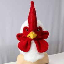 Shivering Tongan Cock Hood Mouth movable performance Shaking Sound Live Prop Adult Full Face Plush Animal Mask