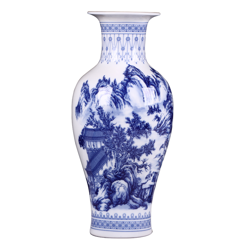 Jingdezhen ceramics large new Chinese blue and white porcelain vases, flower arrangement home sitting room decoration TV ark, furnishing articles