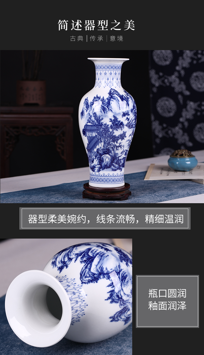 Jingdezhen ceramics large new Chinese blue and white porcelain vases, flower arrangement home sitting room decoration TV ark, furnishing articles