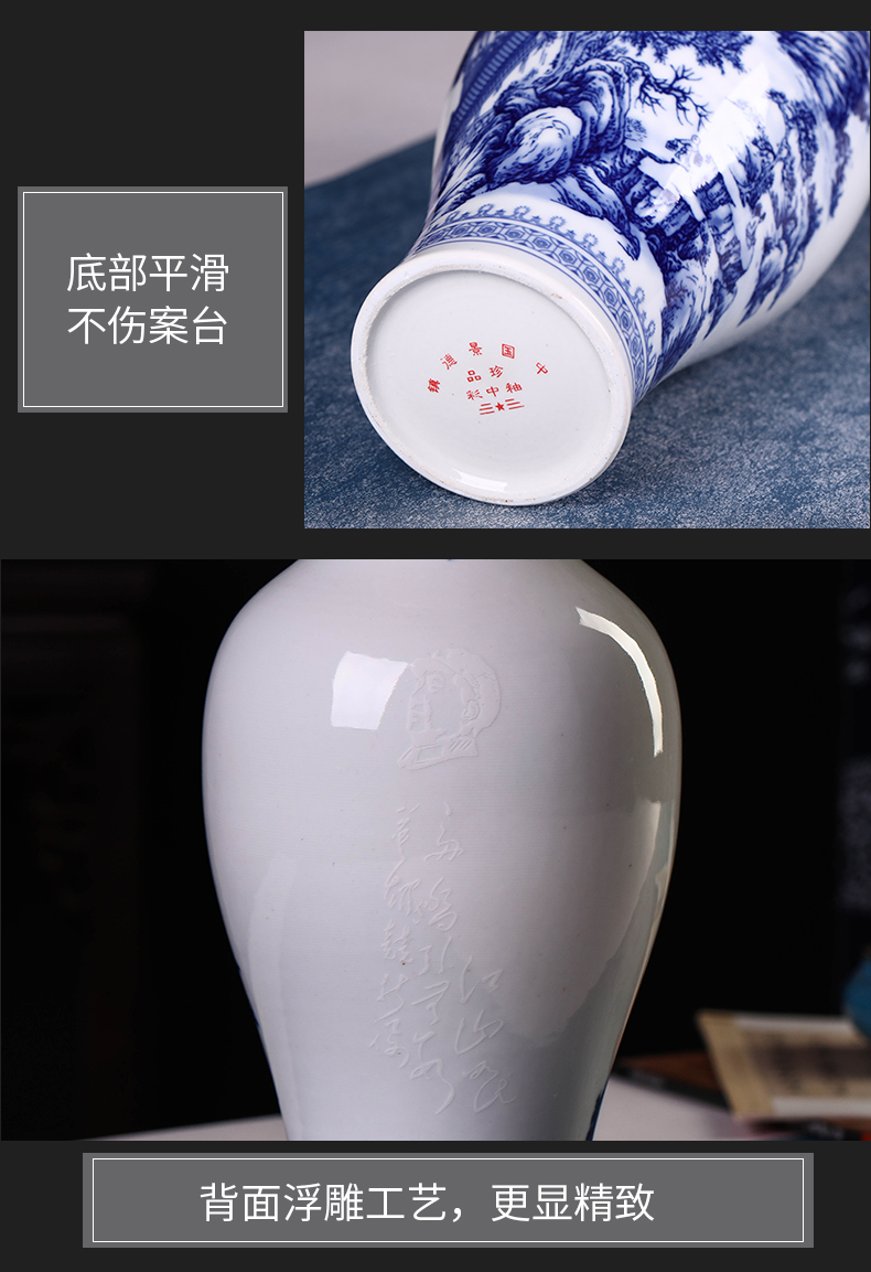 Jingdezhen ceramics small blue and white porcelain vases, flower arranging new sitting room of Chinese style household act the role ofing is tasted TV ark, furnishing articles