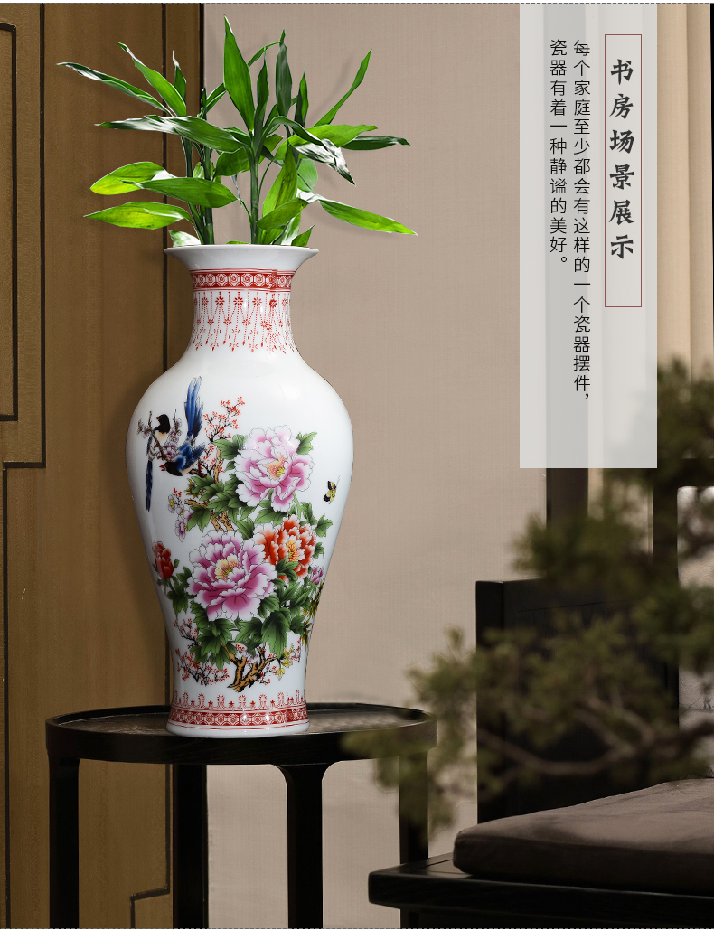 Jingdezhen ceramics, vases, antique blue and white porcelain flower arrangement sitting room TV ark place big lucky bamboo household porcelain