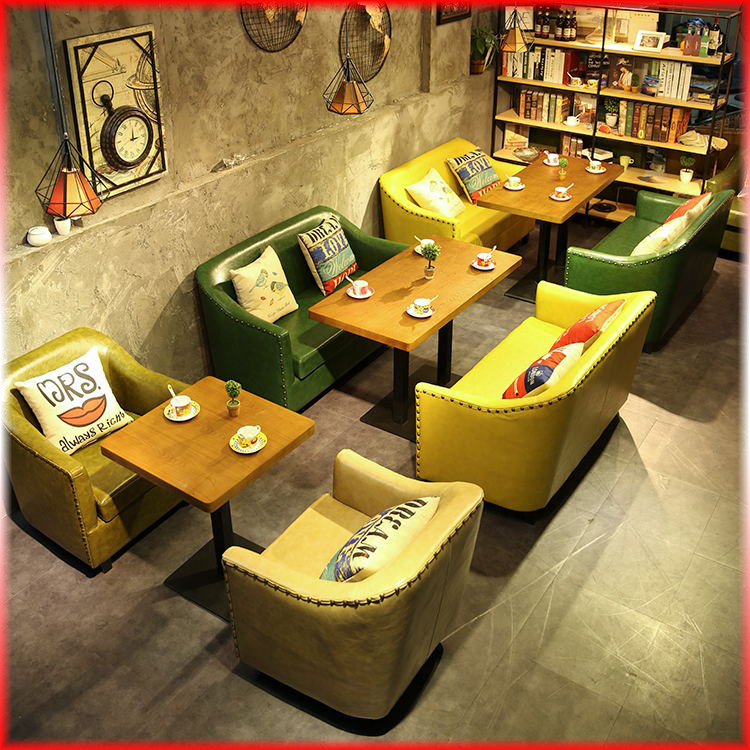 Themed Restaurant Sweet Milk Tea Shop Cassette Tea Restaurant West Restaurant Bar Casual Couch Talks Table And Chairs Combo-Taobao