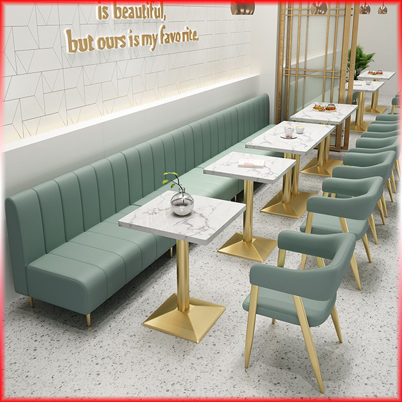 Light luxury sweet tea coffee shopdining roundtable tableseat sofa imitation marble bench chair combination