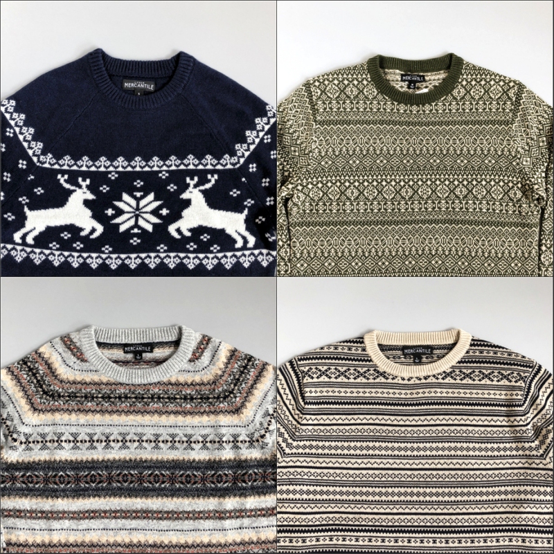 American-Style Pairing with J.Crew Retro Jcrew Men's Wool Bohemian Ethnic Style Round-Neck Knit Sweater