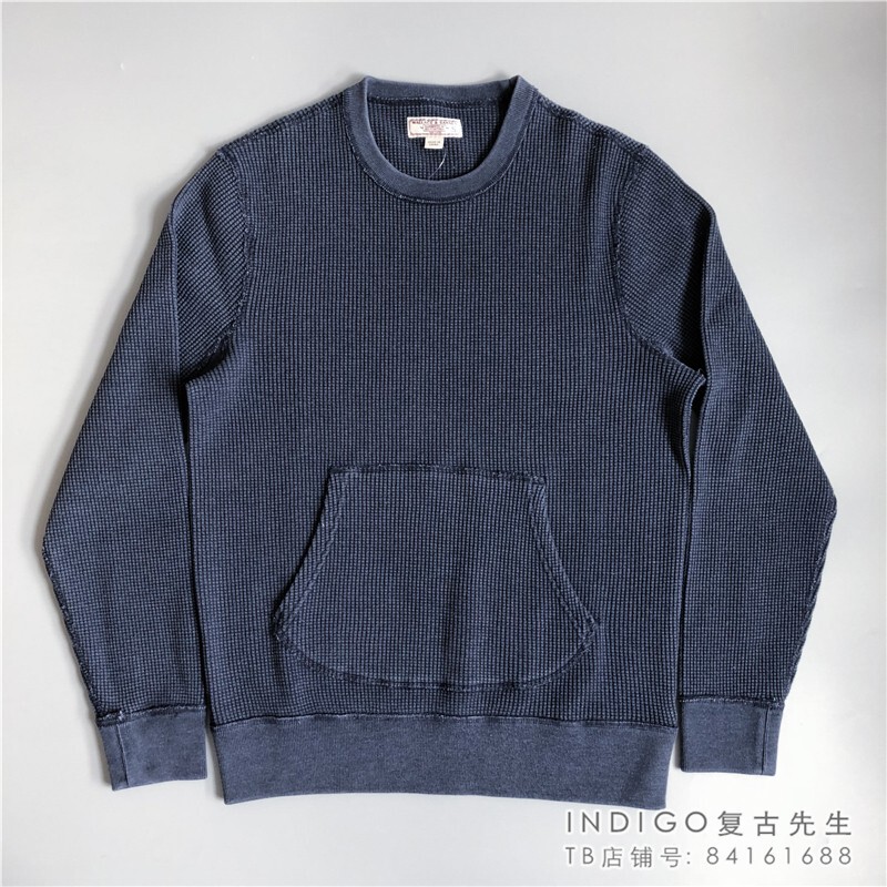 Main Line Wb | New Product J.Crew Retro Jcrew Men's Indigo Faded Waffle Knit Sweater Round Neck Sweatshirt