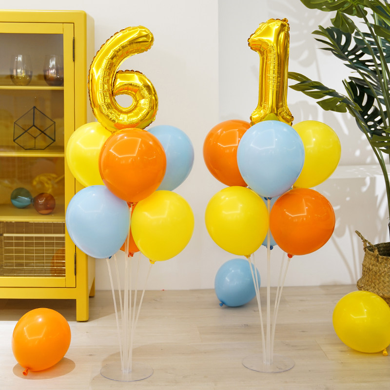 61 Children's Festival Decorated Balloon Table Floating Column Suits of the Birthday Party Kindergarten Class Classroom Scene Arrangement