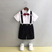 Boy gown Summer Childrens small suit suit Playboy Inn Wind Small Host Back with Pants Piano Performance