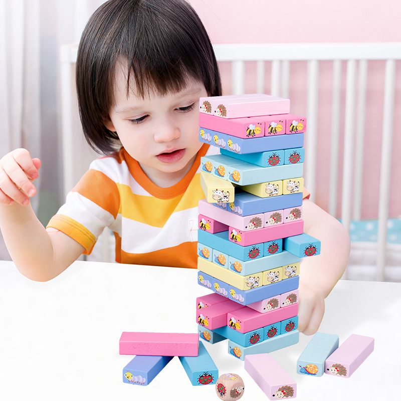 Large children's hyperstacking high extraction wood adult layered paternity game stacking music table games