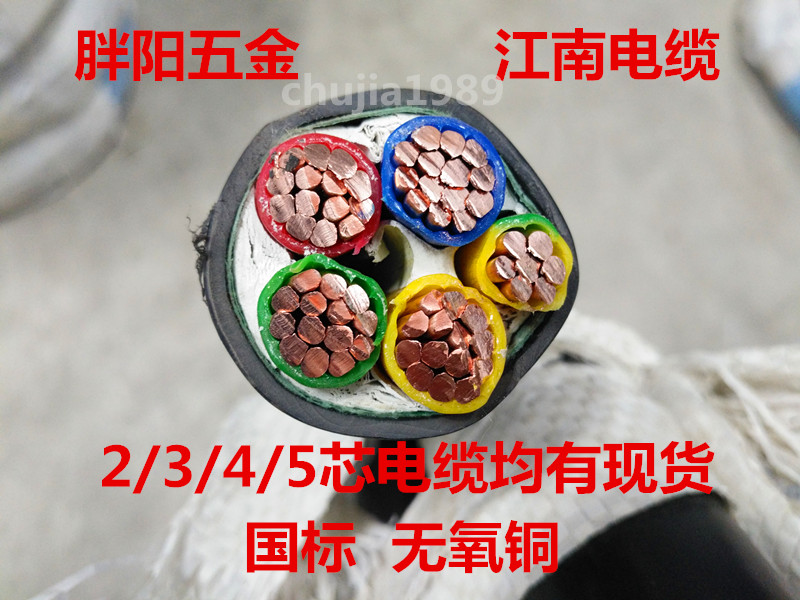 Jiangnan Cable YJV5 Core 2 5 4 6 10 16 16 35 35 50 70 95 95 National Label Hard Copper Core Cable