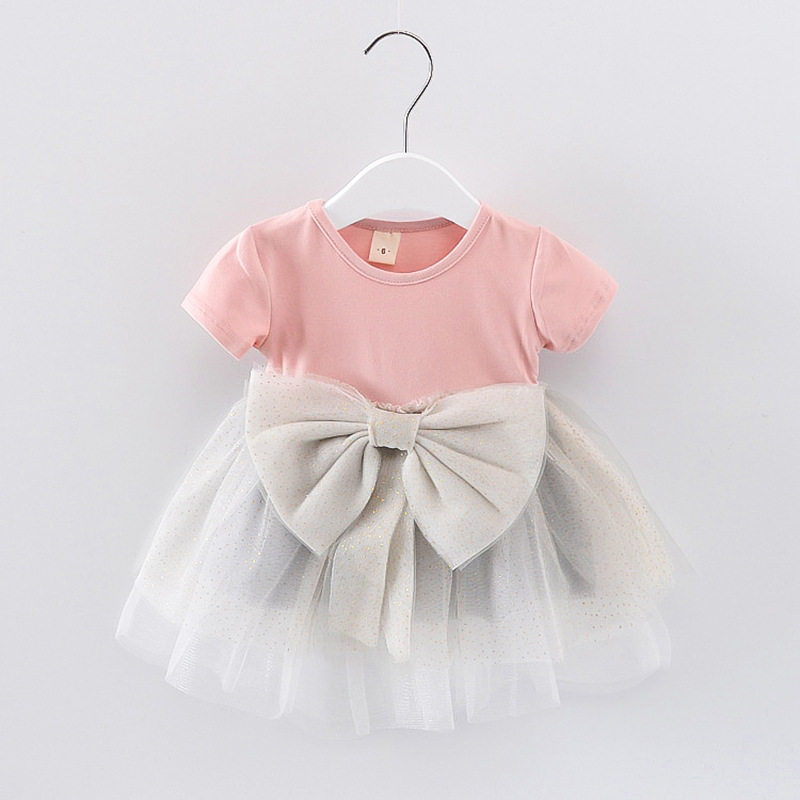 Children's dress Summer baby baby bow bow bow girl dress baby baby bowel skirt