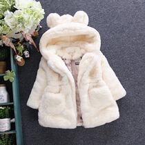 Girls in 2021 new childrens clothes in the winter of the new childrens babys sweater with cotton coat tide
