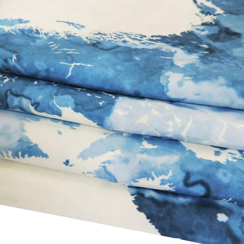 INS màu xanh và trắng bản đồ tấm thảm polyester treo vải chụp lưới màu đỏ nền trang trí vải rèm khăn trải bàn vải dã ngoại thảm treo tường decor