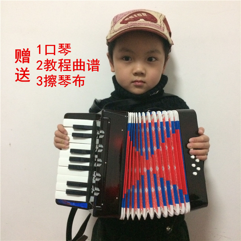 Children's accordion eight 8 bass 17 keys for boys and girls beginners Mini enlightenment musical instrument toy students
