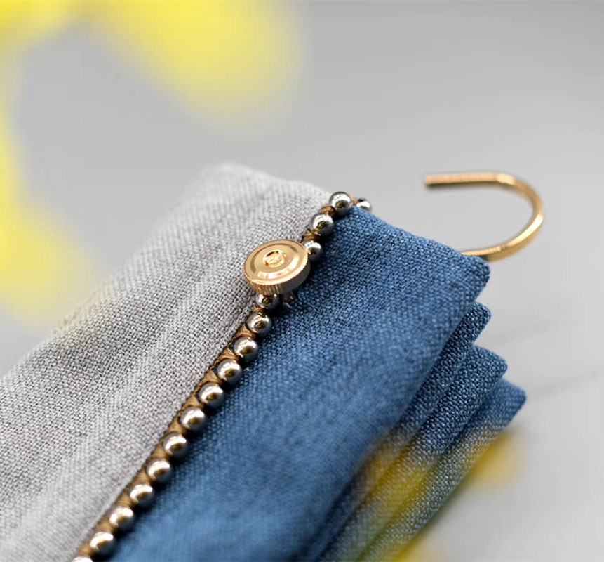 Plated Bright Gold Metal Hook Finished Curtain Pendant Card Trial Bag Curtain Hook Cloth Textile Yarn Curtain Sample Crochet Hook