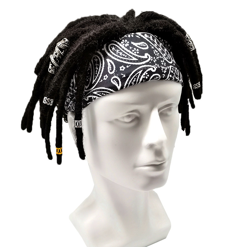 Hip hop dirty braid wig man hiphop hair set direct wear rope head-mounted hair extension short hat braid little reggae