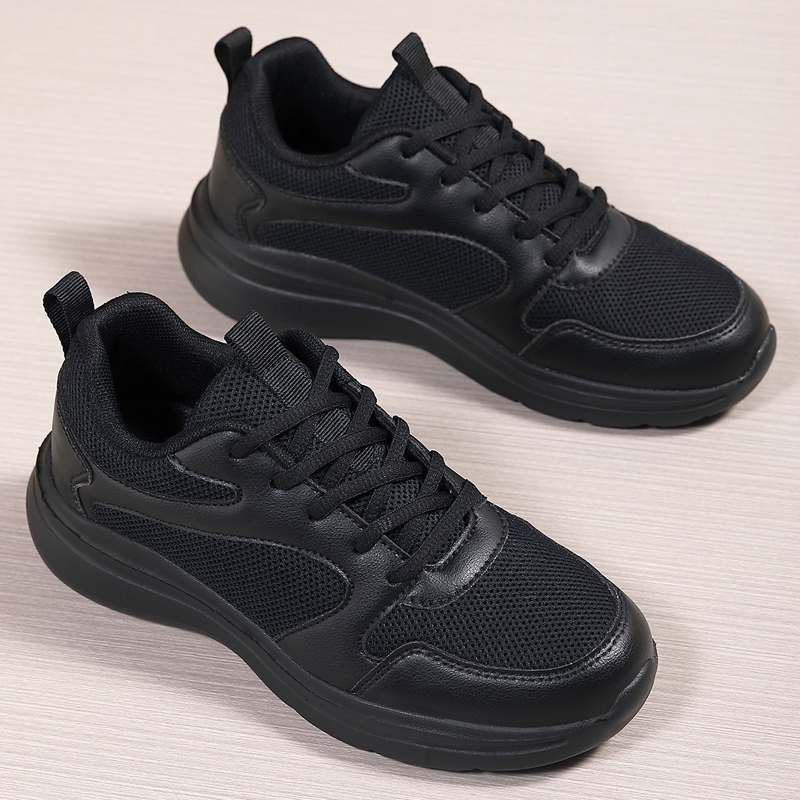 All-Black Running Shoes for Men, Spring and Autumn, Black Mesh, Breathable, Casual, Shock-Absorbing, Soft Sole, Not Tiring When Standing for a Long Time, Lightweight Sports Shoes All-Black Running Shoes for Men, Spring and Autumn, Black Mesh, Breathable, Casual, Shock-Absorbing, Soft Sole, Not Tiring When Standing for a Long Time, Lightweight Sports Shoes