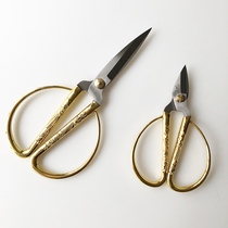 XMAN stock Dragon Phoenix gold scissors household stainless steel cutting scissors paper cutting nail tailor opening handmade scissors