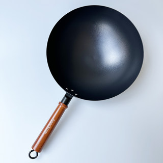 Xman+ Stock Iron Wok with Round Bottom, Household Iron Pan, Suitable for Open Flame, Natural Gas, and Gas Stoves, Export Overstock