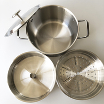XMAN stock tail goods stainless steel steamer export foreign trade soup pot with steaming drawer household three-layer dual-use micro-flaw products
