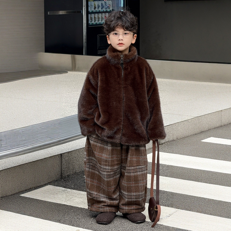 Children's Faux Mink Fur Coat, Baby Winter Padded Jacket, Boys' Thickened Warm Cotton Clothing, Girls' Stylish Fur Clothing